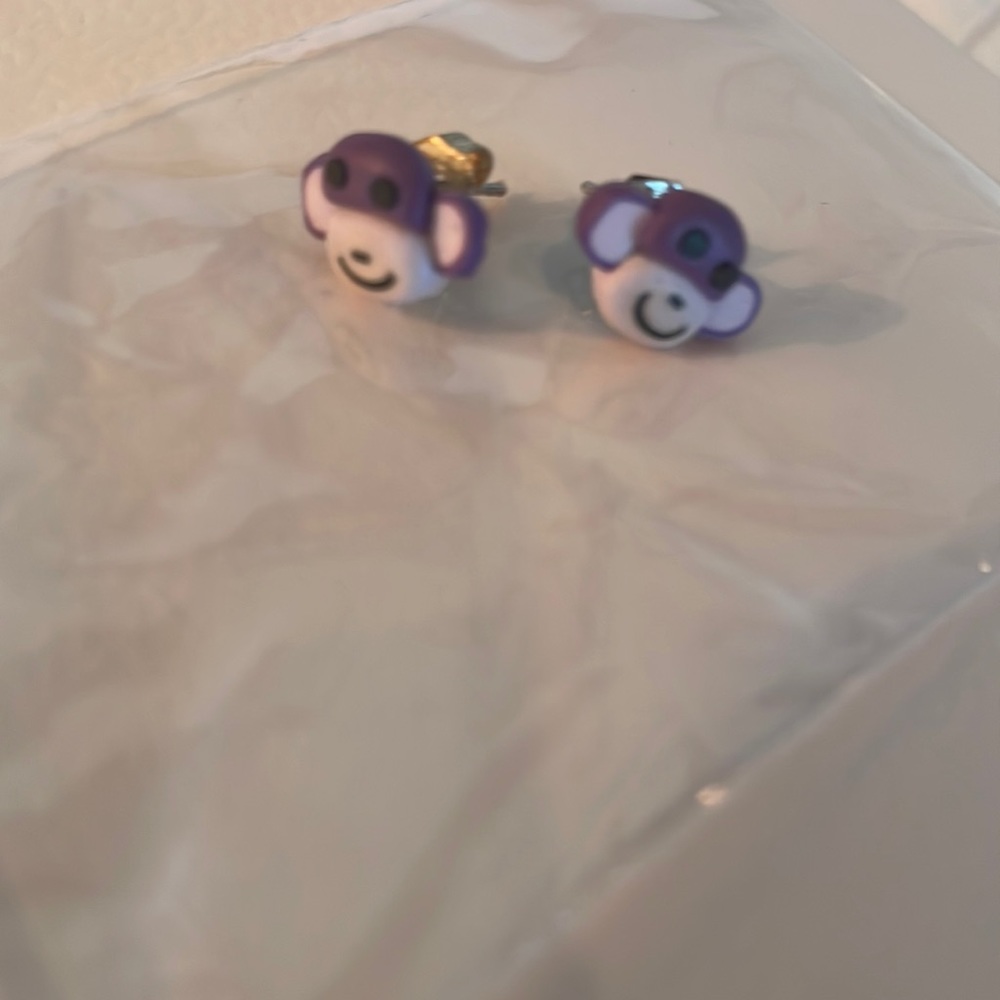 Monkey earrings girls